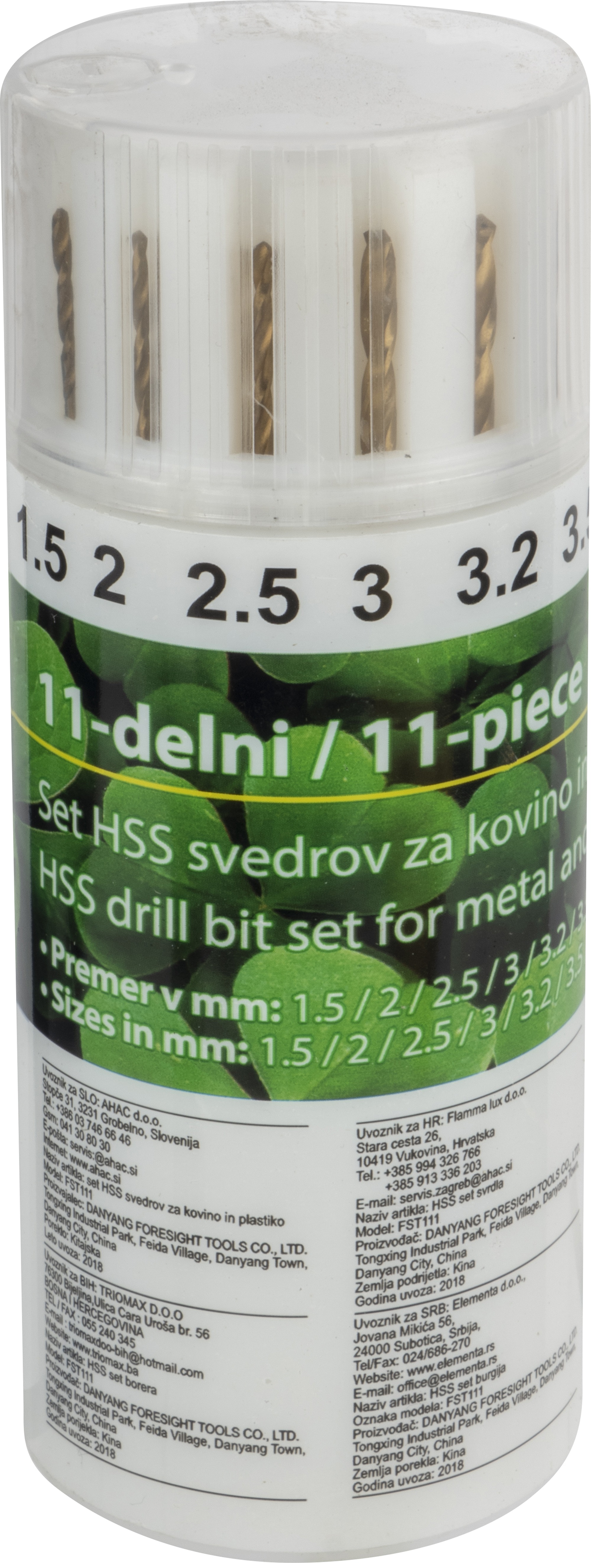 11-delni set HSS svedrov za kovino in plastiko FST111